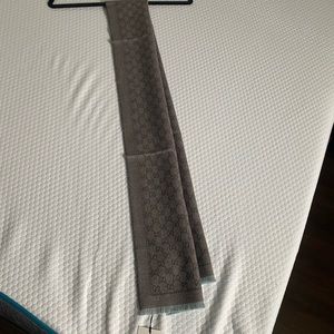 Gucci scarf unisex wool monogram brown reversible